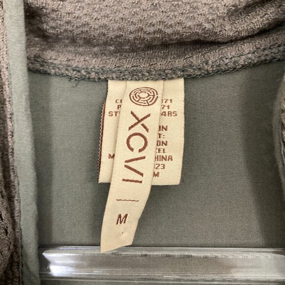 XCVI Dark Gray Full Zip Ultra Soft Pockets Rolled Tab Light Jacket Medium - Picture 2 of 10